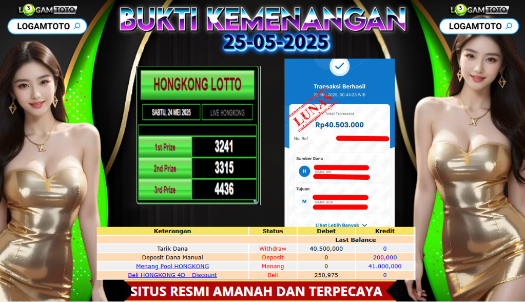 SELAMAT KEPADA MEMBER SETIA LOGAMTOTO BERHASIL NEBAK ANGKA TOGEL JITU DI PASARAN HONGKONG LOTTO
